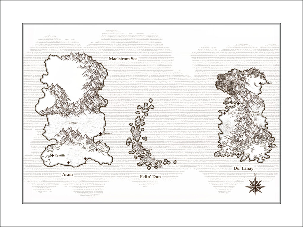 Map of Aram, Pelin' Dun, and Du' Lanay.